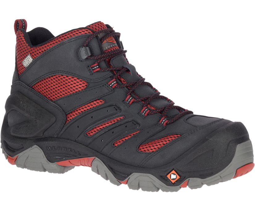 Buty Merrell Strongfield Mid Wasserdicht Comp Toe Wide Width - Buty Robocze Męskie Merrell - Czarne